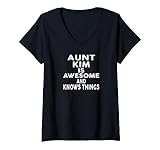 Photo Gallery donna aunt kim is awesome and knows things shirt kim maglietta con collo a v Photo Gallery donna aunt kim is awesome and knows things shirt kim maglietta con collo a v