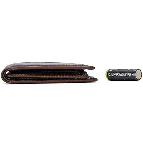 Image of Alpine Swiss Connor Executive Bifold Wallet | Business Passcase for Men | Premium Leather | Dual ID Windows | RFID Blocking | Gift Box Included Glossy Nappa Brown