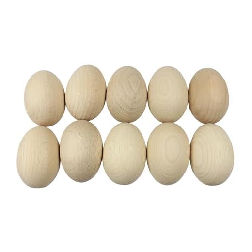 EFO Wooden Eggs for Crafts and Easter Decorations - Great for Easter Basket or Home Decor - Unpainted Wooden Eggs Set Perfect for Easter Egg Hunt, Arts and Crafts - Easter Gifts for Kids - Pack of 10