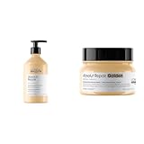 L'Oréal Professionnel Paris Absolut Repair Shampoo & Golden Mask Set - Protein Treatment For Dry & Damaged Hair, Repairs Damage & Provides Shine, 16.9 Fl Oz