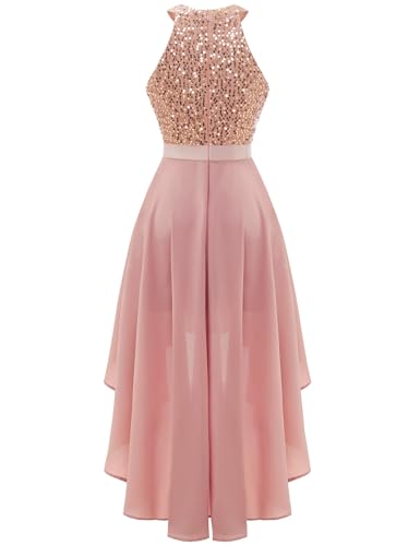 Dressystar Women's Sequin Halter Cocktail Prom Dresses Hi-Lo Sparkly Glitter Homecoming Bridesmaid Dress - Image 7