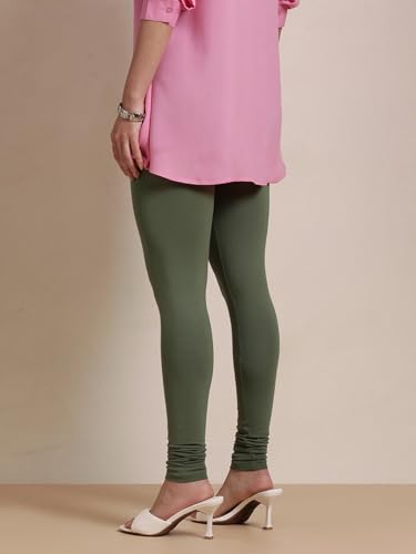 Image of TWIN BIRDS Tailored Cut and Classic Fit Super Stretchable Elastane Fabric Churidar Leggings for Women