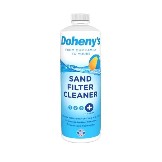 Doheny's Sand Filter Cleaner | 100% Professional-Grade | Effective in Removing Debris from Sand Beds, Keeping Your Filter Operating Efficiently | Convenient Dosage View Stripe | 1 QT Bottle