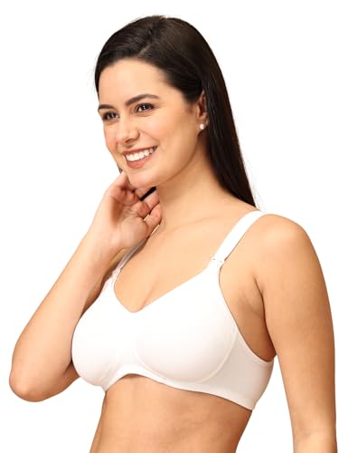Image of The Mom Store Mom Nursing Bra | Full Coverage Non Padded Bra | Feeding Bra | Maternity Bra | Non Wired Bra | Cotton Blend