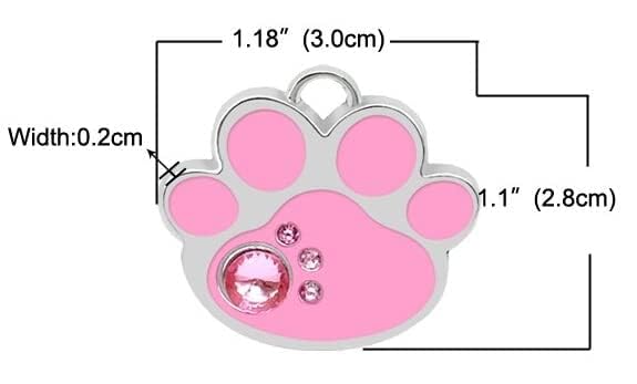 Picckola-International-Pet-Paw-Print-ID-Tags-Beautiful-Alloy-Personalised-DogCat-Neck-Charm-DIY-Necklace-Making-Best-Gift-Ideal-for-Your-Pets-Available-in-Multicoloured-Pack-of-1-Piece