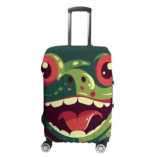 Frog with Mouth Open Luggage Cover Elastic Suitcase Protector Case Anti-Scratch Washable Baggage Covers Protector For Traveling, Aircraft Consignment S