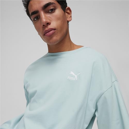 Image of PUMA Mens Better Classics Oversized Logo Crew Neck Short Sleeve Casual Tops Casual