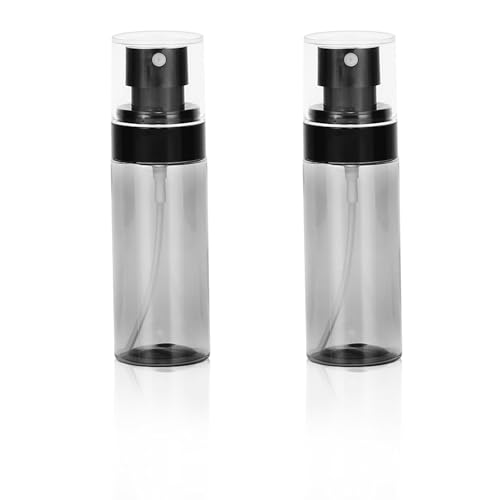 CYXZMYA 2 Stück Mini Sprühflasche, 12.6*3.7cm, 60ml, Leere Sprühflasche Befüllen, Plastik, Klein, Nachfüllbar, für Parfum, Wasser, Reinigungsflüssigkeit, Shampoo