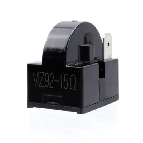 Semetall Relé de partida de geladeira 2 pinos 15Ω e protetor de sobrecarga de 1/5HP (4 peças, preto,