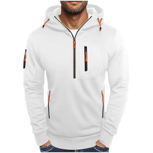 Pull-over regular fit homme noir en polaire avec demi-fermeture éclair
