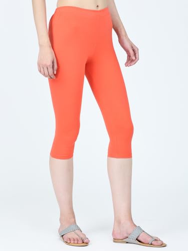Image of Robinbosky Premium Stretchable Cotton Capri Legging for Women | Suitable for Formal wear & Casual wear | High-End Elastic Makes. The Leggings Squat Proof and Durable for Travel, Yoga, & Workout.