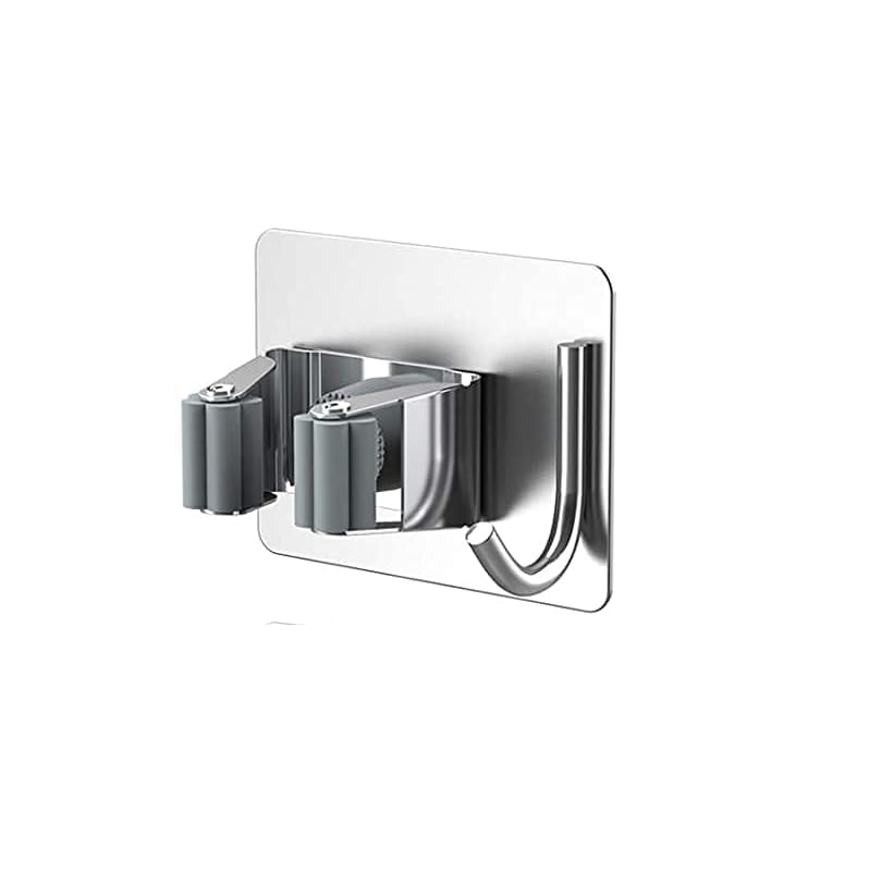 3 Pcs Stainless Steel Mop and Broom Holder Wall Mount 4 Slot & 5 Hook Anti Slip Heavy Duty Waterproof Broom Hanger Stand Organizer Tool for Kitchen Home Garden Bathroom Garage (Silver)-image-26