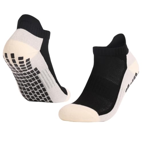 Ankle Socks Anti Skid Non Slip Thickened Athletic Running Crew Socks with Grippers for Men Women,2 Pairs