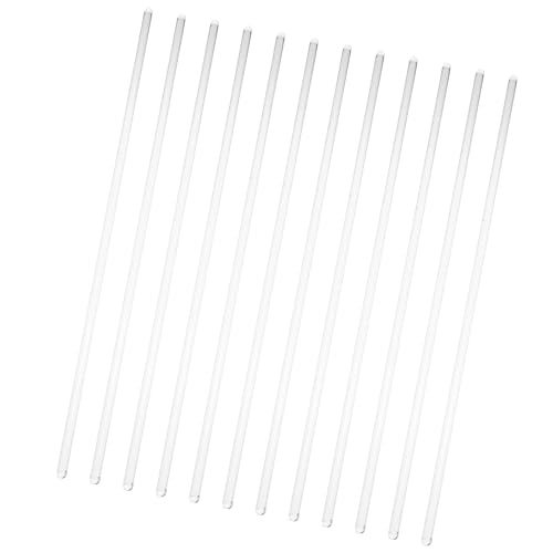 jojofuny Agitadores de Superficie Lisa de Sólido Transparente 12 Varillas Agitadoras de 30 Cm para Bebidas y Catering en Reutilizable