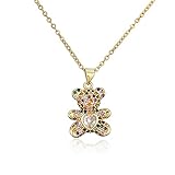 Photo Gallery songk collar con colgante de oso encantador de cadena de oro de 4 colores a la moda para mujer niña rosa/blanco en forma de corazón cz joyería de boda Photo Gallery songk collar con colgante de oso encantador de cadena de oro de 4 colores a la moda para mujer niña rosa/blanco en forma de corazón cz joyería de boda