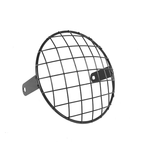 Cache calandre phare moto 7 pouces universel vintage grill noir