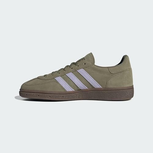 Image of adidas Handball Spezial Women's Shoes, Focus Olive /Violet Tone /Gum, Size 6.5