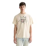 tee shirt scotch Col rond et manches courtes Scotch & Soda Basquiat Relaxed-fit T-Shirt, Lait de Poule 270, XL Homme