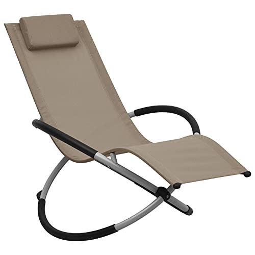 Festnight Tumbona para Jardín Plegable para Niños (Hamaca Plegable, ergonómica, Patas Redondeadas, Transpirable, Ideal Playa, Piscina, Mecedora Gris Topo)