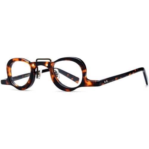 Image of HEPIDEM Acetate Glasses Frame Men,Round Optical Eyeglasses Women Vintage Retro Eyewear 9153