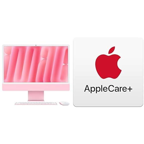 Apple 2024 iMac All-in-One Desktop Computer with M4 chip, 8-core CPU and 8-core GPU: Pink - English + AppleCare+