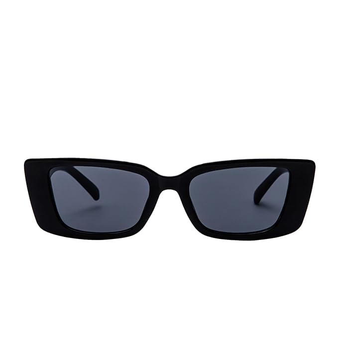 Stylish Rectangular Sunglasses for Women | UV Protected Black Lens | Lightweight Durable Frame | Premium Fashion Eyewear | Trendy Designer Look | Medium-image-44