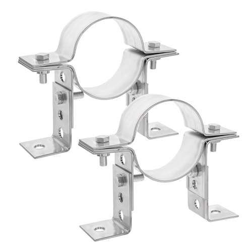 2 Pack 3 Inch Pipe Chimney Adjustable Wall Strap Pipe Bracket Clamp Pipe Strap