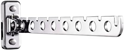Laundry Hanger Dryer Rack Wall Mount Clothes Hanger Laundry Room Hooks Wall Mounted Clothes Rack Stainless Steel Collapsible Hangers for Clothes laundry clothes hanger rack Folding Hanger Rack 1 Pack