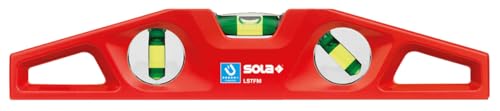 Image of SOLA LSTFM Aluminum Die-Cast Magnetic Torpedo Level with 3 60% Magnified Vials, 10-Inch, Red