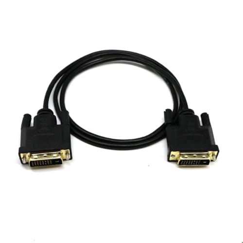 MMOBIEL DVI auf Kabel Adapter - DVI-D Dual Link Stecker - Kabelkonverter Unterstützt Monitor, PC, TV, Gaming, Projektor - 1080p Full HD 60Hz - Goldstecker - 2 m
