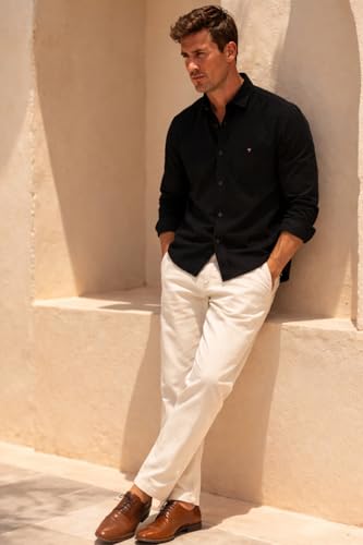 Image of Louis Philippe Men's Cotton Slim Fit Over Dyed Color Depth Comfortable and Durable Soft Handfeel Full Sleeve Solid Casual Shirt