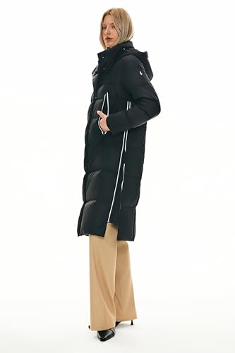 Orolay Women's Thickened Long Down Jacket Winter Down Coat Hooded Puffer Jacket with Side Zipper3