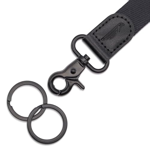 Image of POCKT Keychain Wristlet for Women and Men, Cute Wrist Lanyard for Keys, Short Key Chain Strap for Car Keys, Wallet, ID Badge & Phone | Black Black