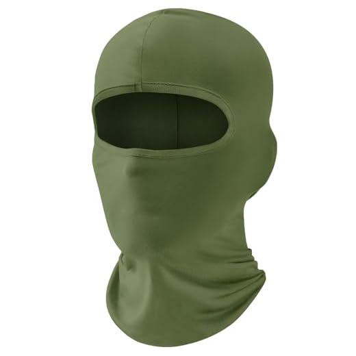 fuinloth Cagoule Masque de ski, protection UV, écharpe pour la moto, écharpe de cou d'été, hommes et femmes Vert militaire