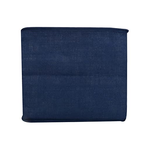 Image of DOUBLE R BAGS Reusable Jute Gift Bag with Cotton Handle for Shopping, Wedding, Return Gifts & Birthday Party, Blue, Pack of 1