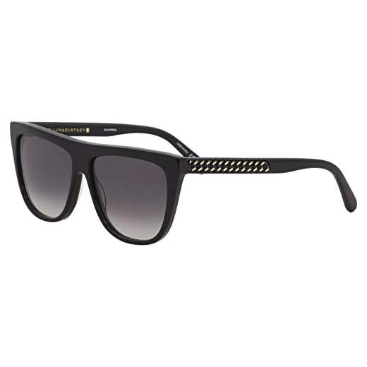 Stella McCartney SC0149S 001 svart SC0149S fyrkantiga solglasögon linskategori 2 Si