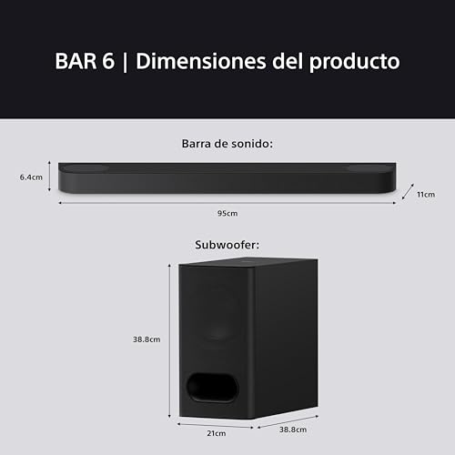 Sony Bravia Theatre Bar 6 con Subwoofer, 3.1.2ch Sonido Envolvente, Altavoces de Haz Ascendente, Dolby Atmos, DTS:X, Voice Zoom 3 con IA, DSEE, Fácil configuración - imagen 12