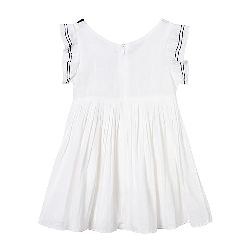 Mud Kingdom Toddler Little Girls Dress Flutter Sleeve Bow tie School Uniform Casual Summer2