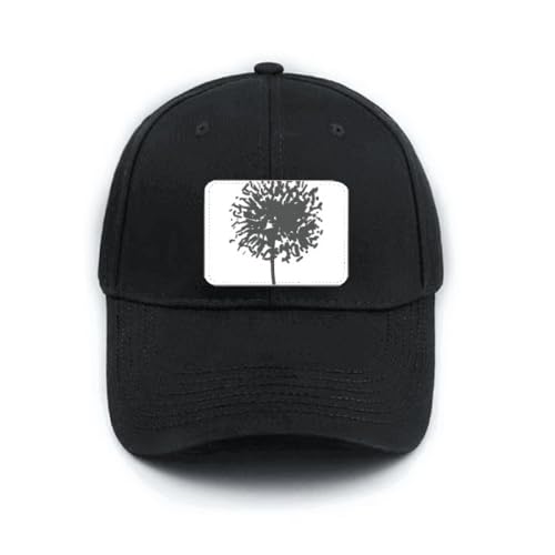 Casquette de baseball noire réglable contre le soleil avec motif pissenlit