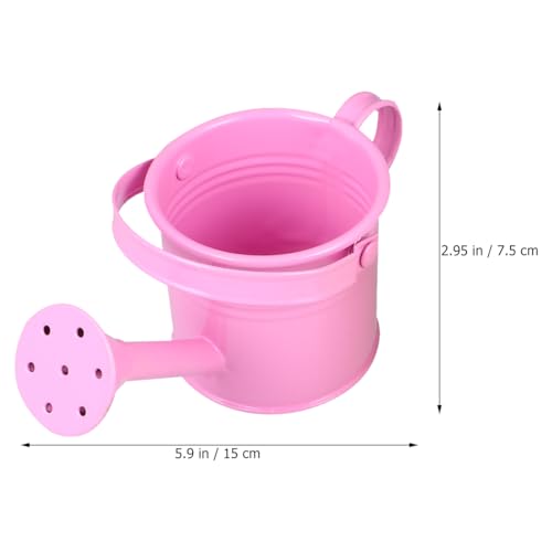 Image of DOITOOL Small Metal Watering can for Kids Pink Mini Flower Watering Pot with Long Spout Portable for Indoor and Outdoor Plant Care