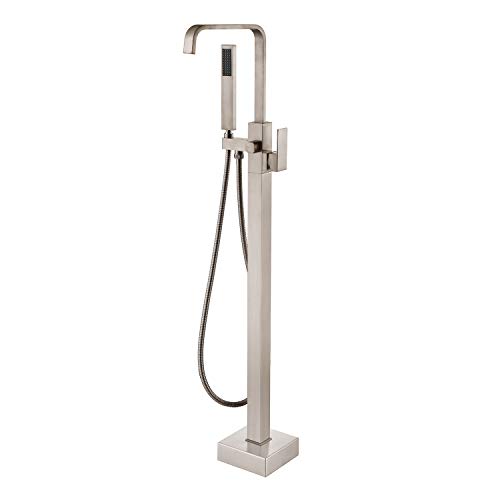 Free Shipping ๐ Artiqua Freestanding Bathtub Faucet Tub Filler Brushed Nickel Waterfall Floor Mount Single Handle Brass Bathroom Faucets with Handheld Shower Free Shipping ๐ Artiqua Freestanding Bathtub Faucet Tub Filler Brushed Nickel Waterfall Floor Mount Single Handle Brass Bathroom Faucets with Handheld Shower