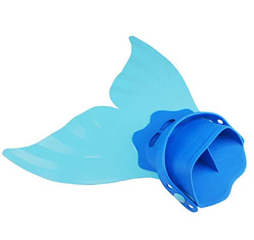 HHD® Queues de Sirène, Nageoire de sirène Filles Monopalme Sirène Réglable Nageoires Plongée Palmes Natation pour Enfants (Bleu/Palmes, 40 * 40 * 18) Cover
