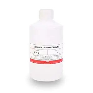 BRM Chemicals Brown Liquid Colour - 500 Grams Water Soluble - For Soap Making, Shampoo Making, Lotions, Make Up, Cosmetics & DIY Personal Care