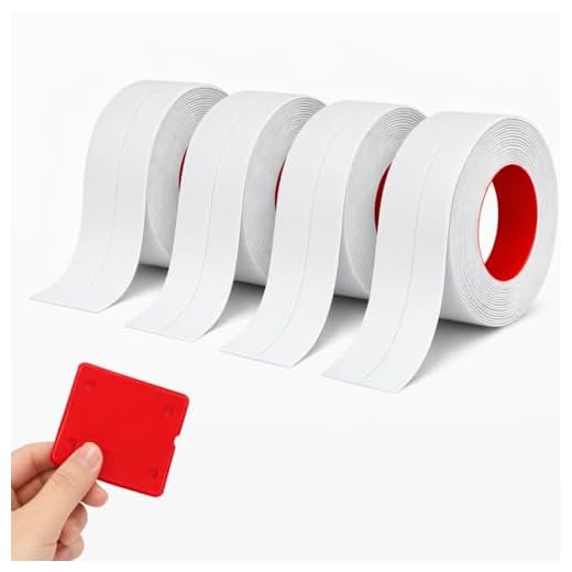 White Narrow Caulk Strip Tape, Self-Adhesive Seal for Bath & Kitchen 4 Pack