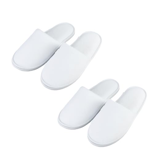 YUVKIN 2 Paires Chaussons d'Hôtel Jetables Invités Confortables et Respirants SPA Famille Unisexe (épaissis)