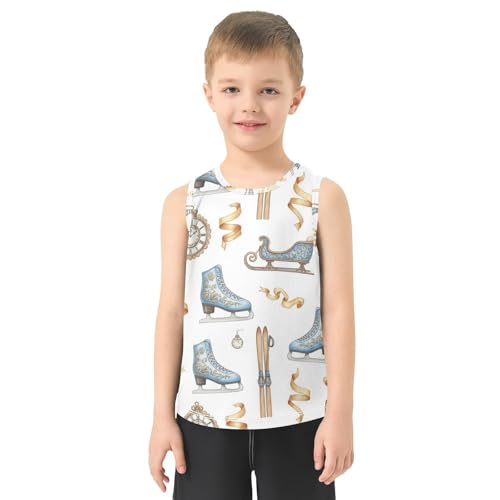 J JOYSAY Skating Sports Golden Boys Tank Top Sleeveless Muscle Shirts Quick Dry Sport Workout Active Kids T-Shirts 3-15T2