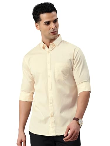 Image of Majestic Man Men's Cotton Slim Fit Solid Casual Shirt