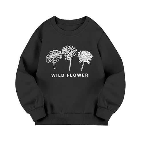 Cute Floral Graphic Sweatshirt for Girls