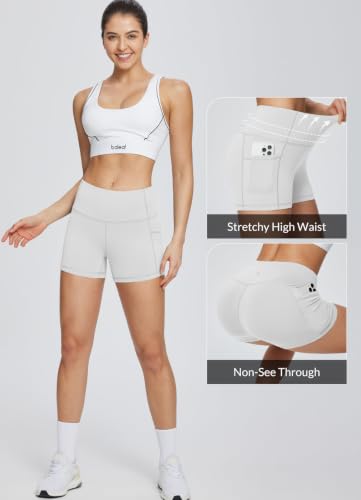 Image of baleaf Women's High Waist Biker Shorts with 3 Pockets