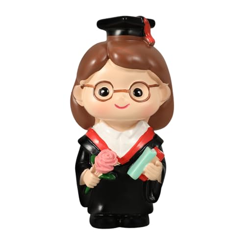 DIKACA Adornos para mujeres del médico de buen tono topper de gorras de graduación falso decoración nombre decoraciones de fiesta de graduación decoraciones de pasteles graduados resina